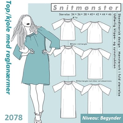 Onion 2078 Top/Kjole med raglanærmer - KreStoffer