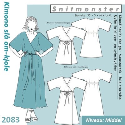 Onion 2083 Kimono slå om-kjole - KreStoffer