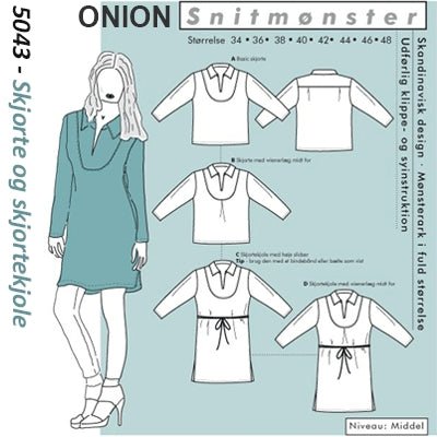 Onion 5043 Skjorte og skjortekjole - KreStoffer