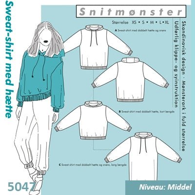 Onion 5047 Sweat-shirt med hætte - KreStoffer