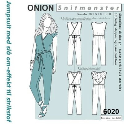 Onion 6020 Jumpsuit med slå om effekt - KreStoffer