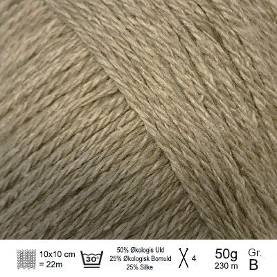 Organic Trio garn fra Hjertegarn Sand
