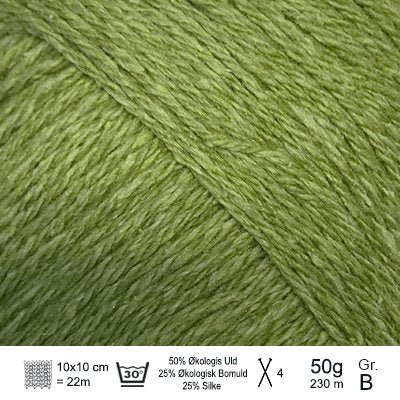 Organic Trio garn fra Hjertegarn Lime