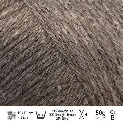 Organic Trio garn fra Hjertegarn Brun