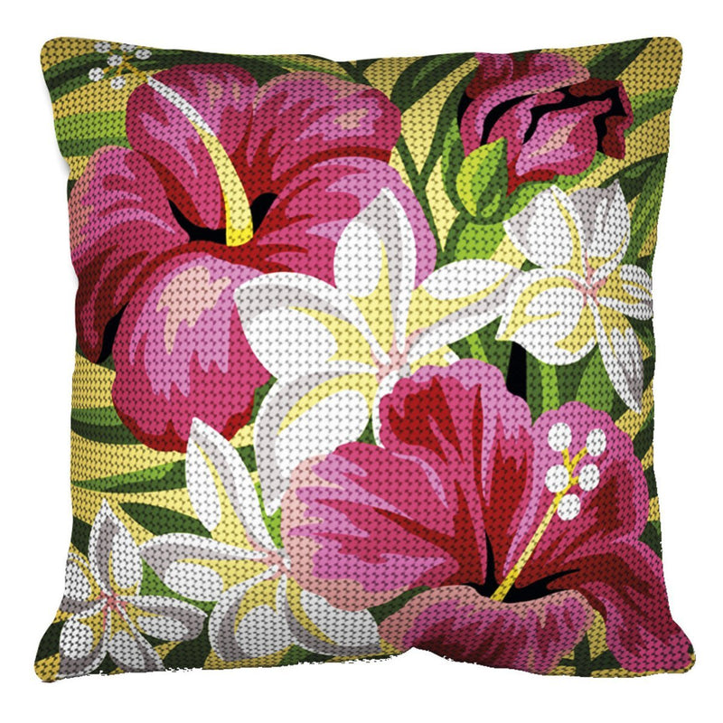 Påtrykt broderikit - Margot pude liljer - KreStoffer
