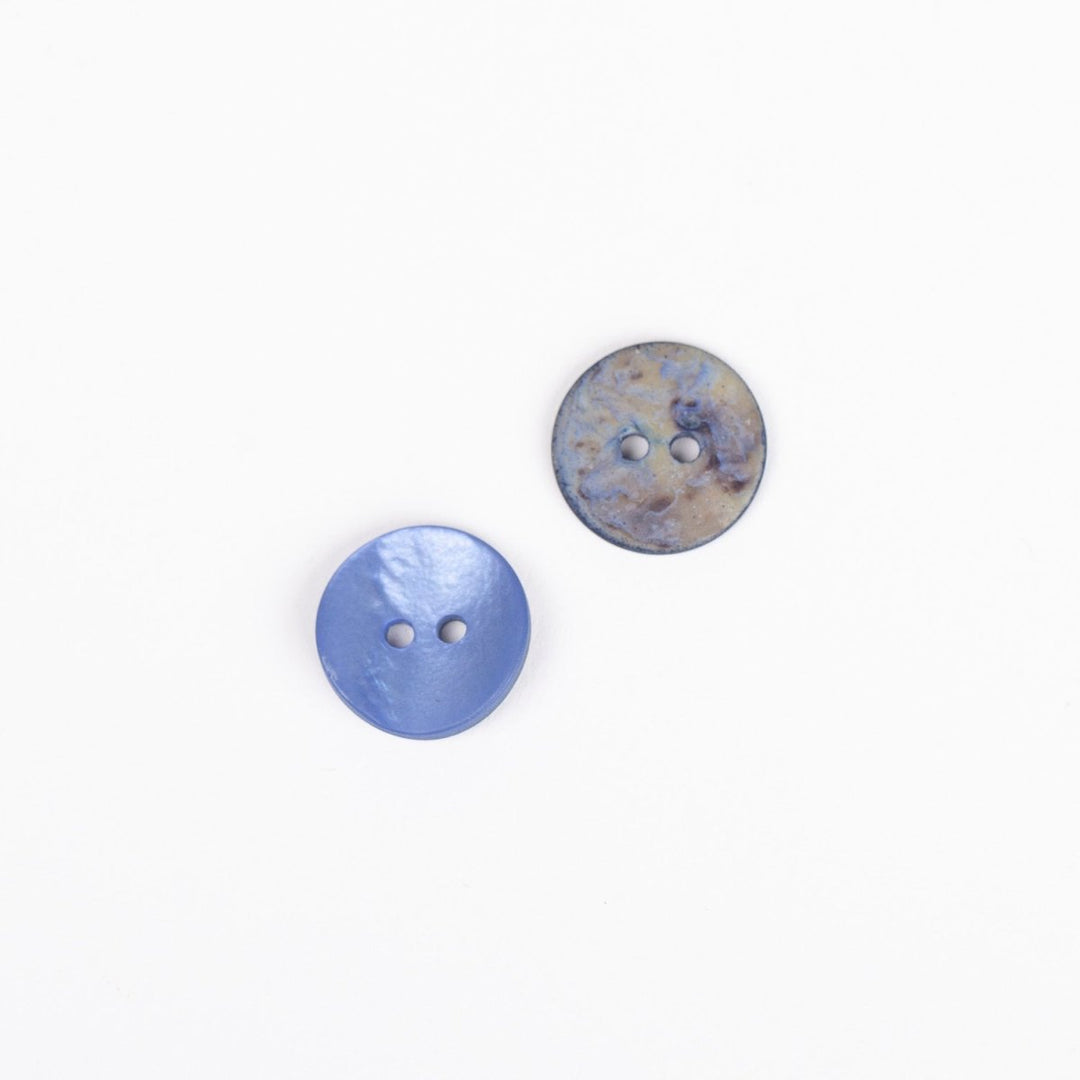 Perlemorsknap fra Drops blå 15 mm
