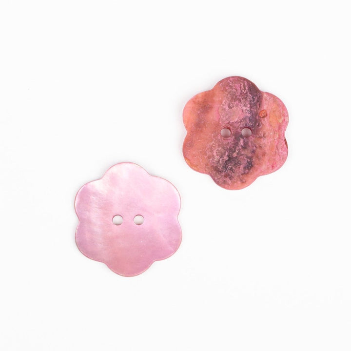 Perlemorsknap fra Drops Flower pink 25mm