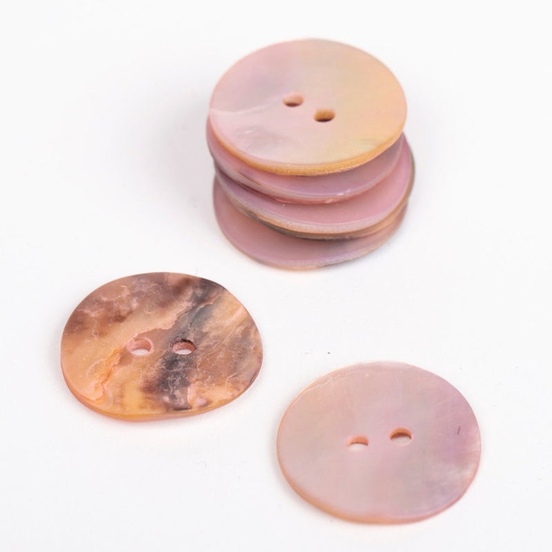 Perlemorsknap fra Drops, gl. rosa 20 mm - KreStoffer