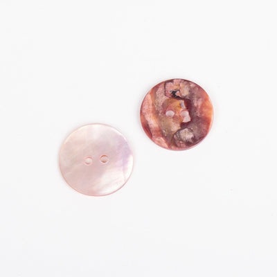 Perlemorsknap fra Drops, gl. rosa 20 mm - KreStoffer