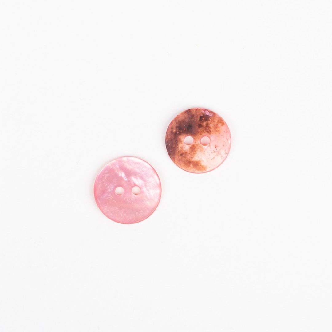 Perlemorsknap fra Drops rosa 15 mm