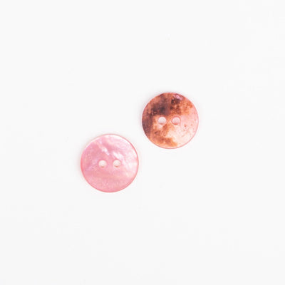 Perlemorsknap fra Drops, rosa 15 mm - KreStoffer