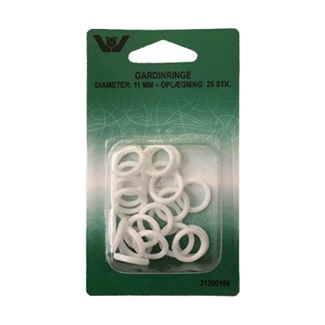 Plastik gardinringe 11 mm hvid