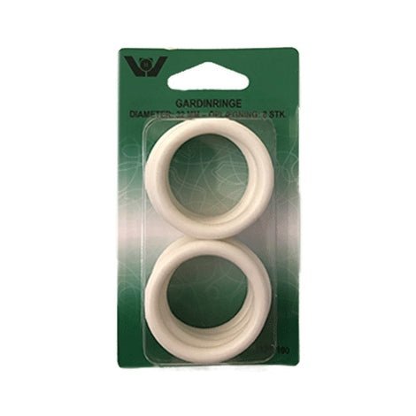 Plastik gardinringe 32 mm, hvid - KreStoffer