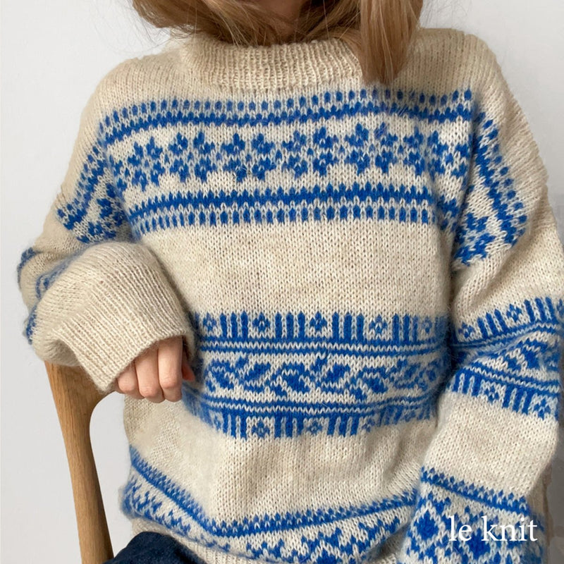 Porcelain sweater fra Le Knit (Opskrift i fysisk papirudgave) - KreStoffer