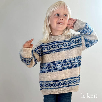Porcelain sweater junior fra Le Knit (Opskrift i fysisk papirudgave) - KreStoffer