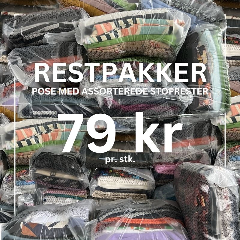 Pose med assorterede stofrester - KreStoffer