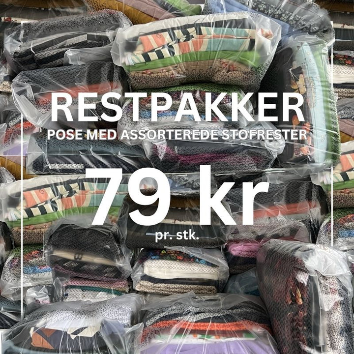 Pose med assorterede stofrester - KreStoffer
