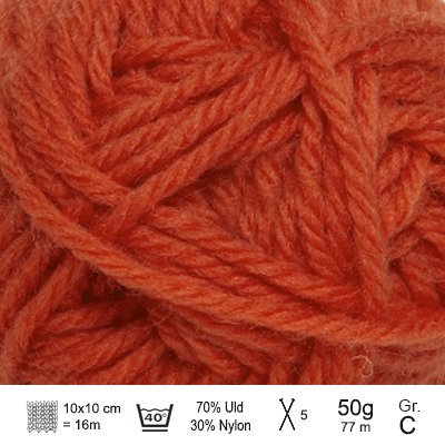 Ragg garn fra Hjertegarn Orange