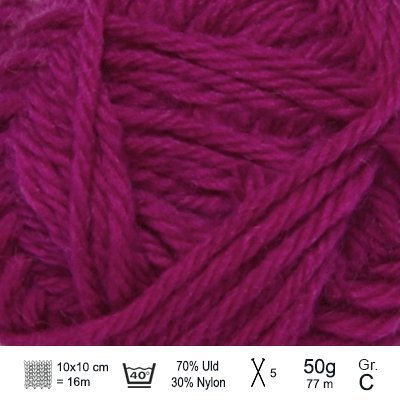 Ragg garn fra Hjertegarn Cerise