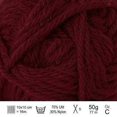 Ragg garn fra Hjertegarn Bordeaux