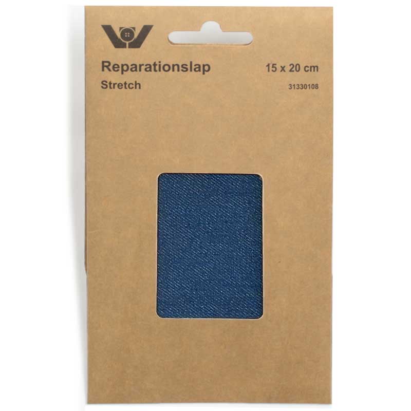 Reparationslap stretch denim blå