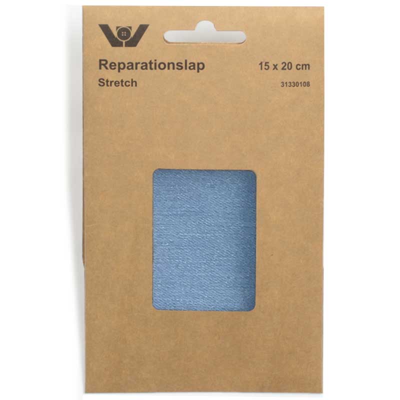 Reparationslap stretch, jeansblå - KreStoffer
