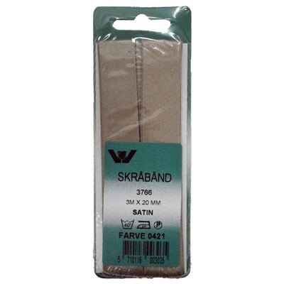 Satinskråbånd beige