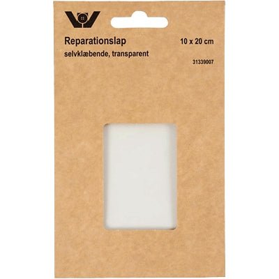 Selvklæbende og transparent reparationslap, 10x20 cm - KreStoffer