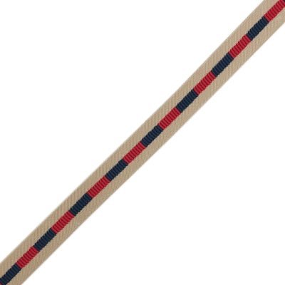 Smal elastik, beige, rød og marine - KreStoffer