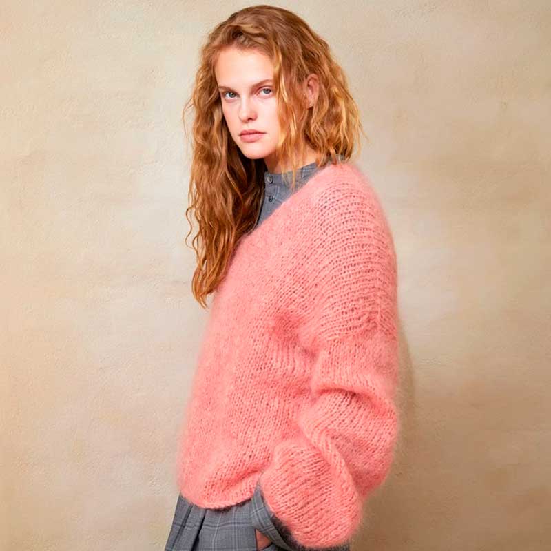 Strikkekit 2402-4 Facile Sweater i Ballerina Chunky Mohair garn