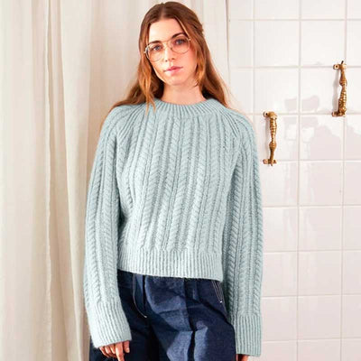Strikkekit 2403-10 Kaja Sweater i KOS garn og Tynd Silk Mohair (inkl. gratis opskrift) - KreStoffer