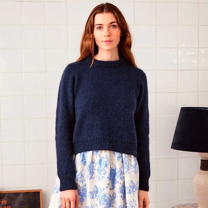 Strikkekit 2403-7 Spencer Sweater i Sunday garn & Tynd Silk Mohair