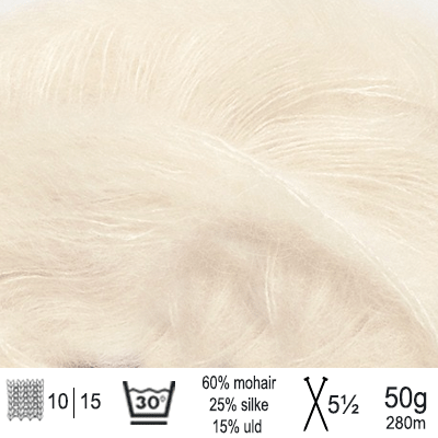 Strikkekit Darcy Cape fra Le knit i Sunday og Tynd Silk Mohair