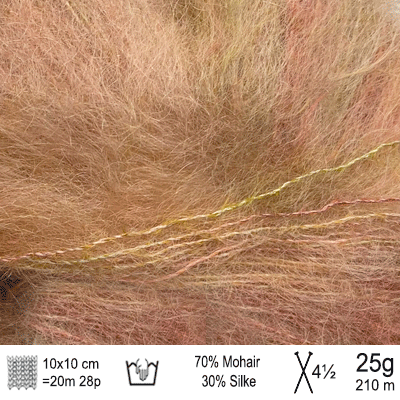 Strikkekit Kort slå-om top i Angel Mohair print garn fra Permin