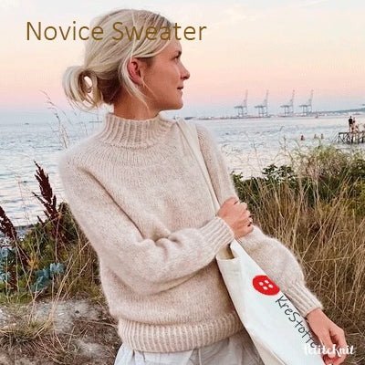 Strikkekit, Novice Sweater i KOS Garn (Inkl. gratis PetiteKnit opskrift) - KreStoffer