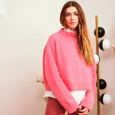 Strikkekit 2403-11 Wendy Sweater i Sunday & Tynd Silk Mohair (inkl. gratis opskrift) - KreStoffer