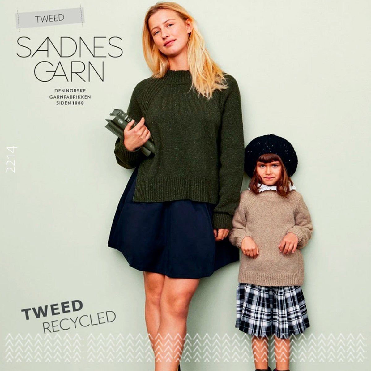Strikkeopskrifter 2214 fra Sandnes Garn Tweed Recycled