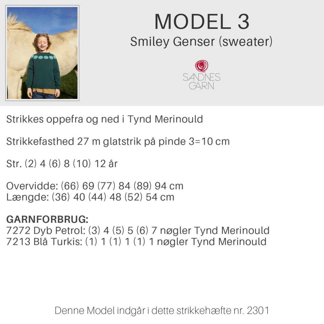 Strikkeopskrifter 2301 fra Sandnes Garn barn HÆFTE 2301-3