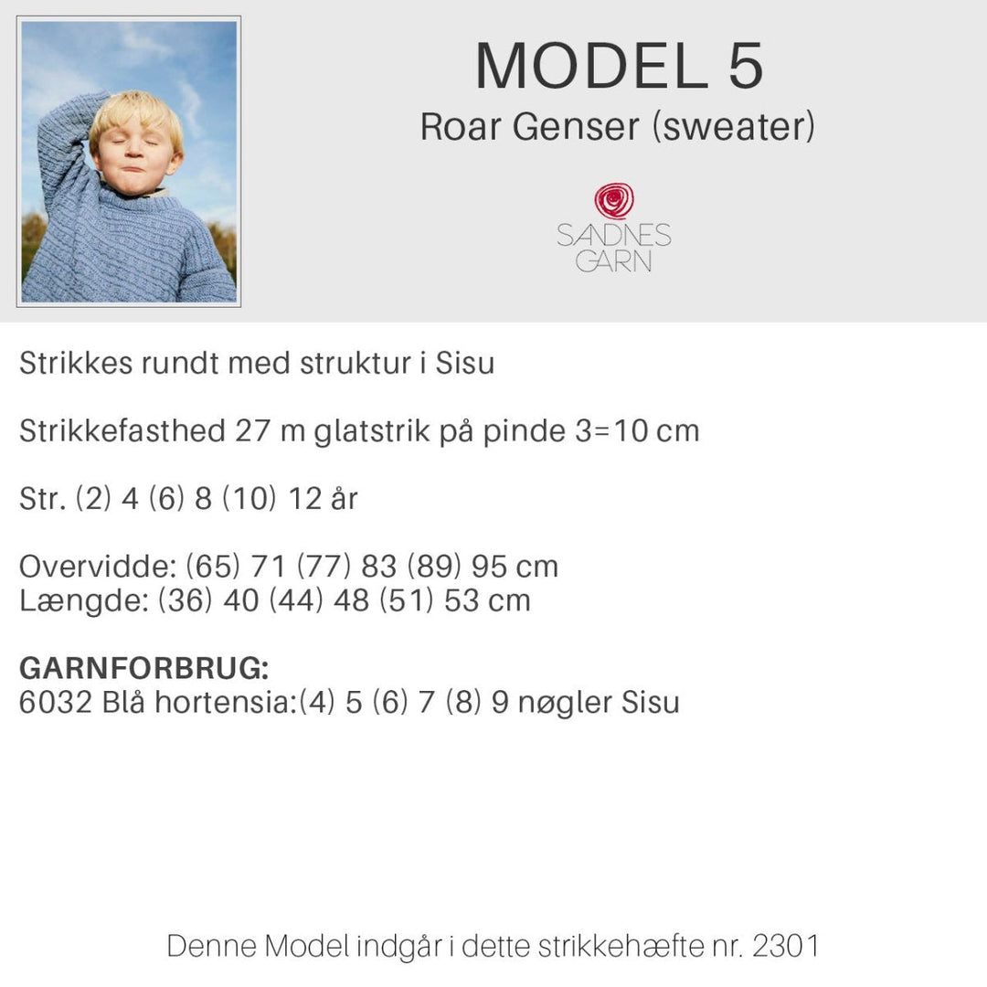 Strikkeopskrifter 2301 fra Sandnes Garn barn HÆFTE 2301-5