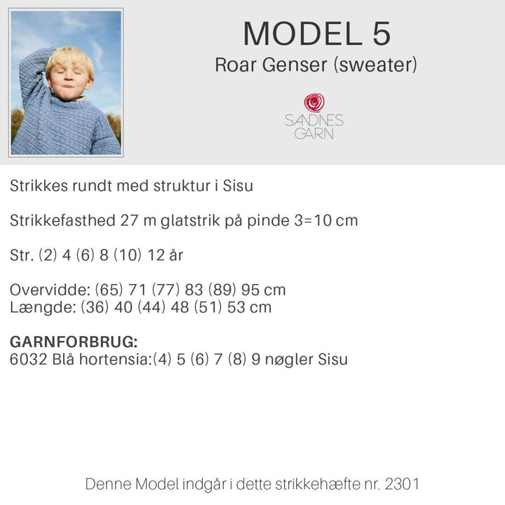 Strikkeopskrifter 2301 fra Sandnes Garn barn HÆFTE 2301-5