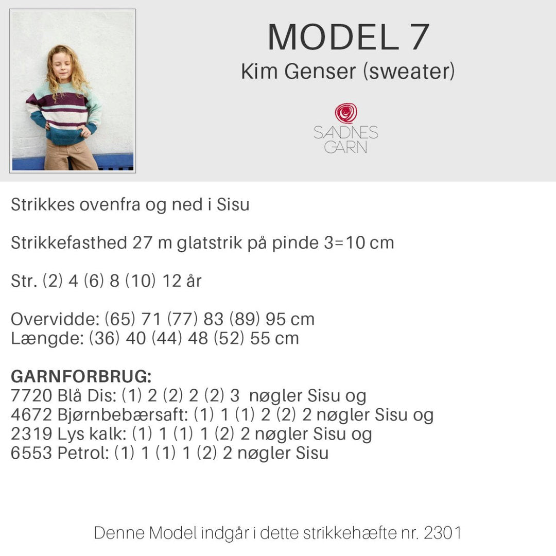 Strikkeopskrifter 2301 fra Sandnes Garn barn HÆFTE 2301-7