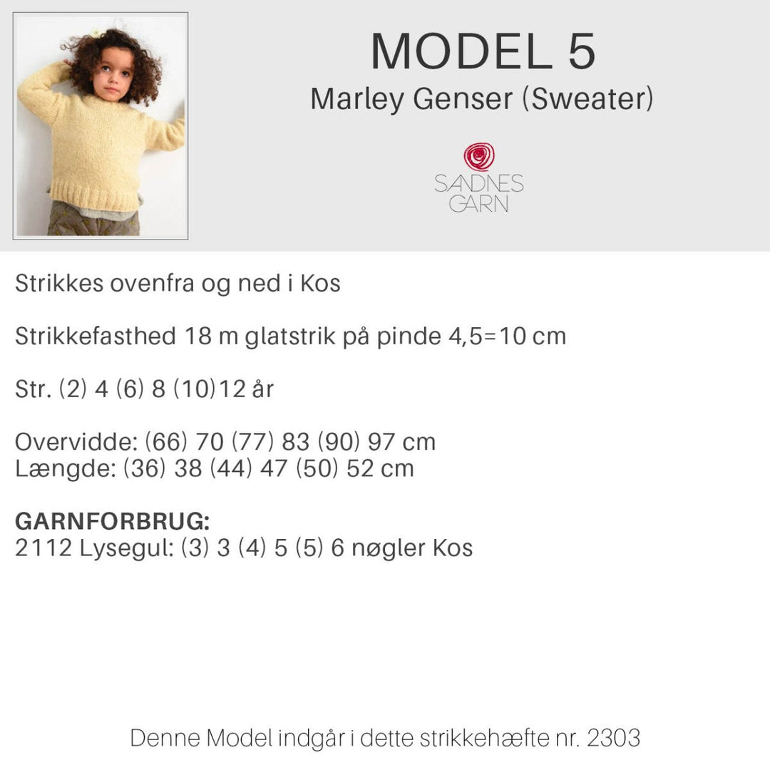 Strikkeopskrifter 2303 fra Sandnes Garn Blødt til børn HÆFTE 2303-5