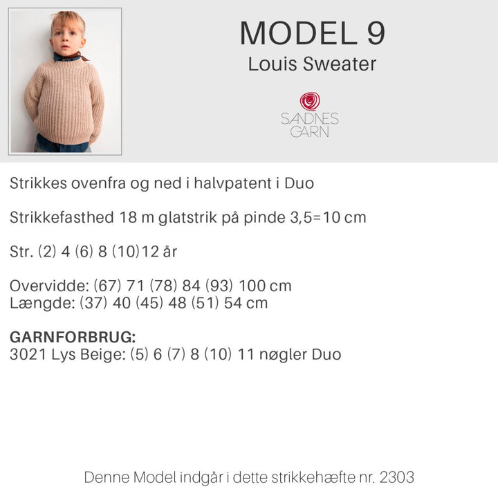 Strikkeopskrifter 2303 fra Sandnes Garn Blødt til børn HÆFTE 2303-9