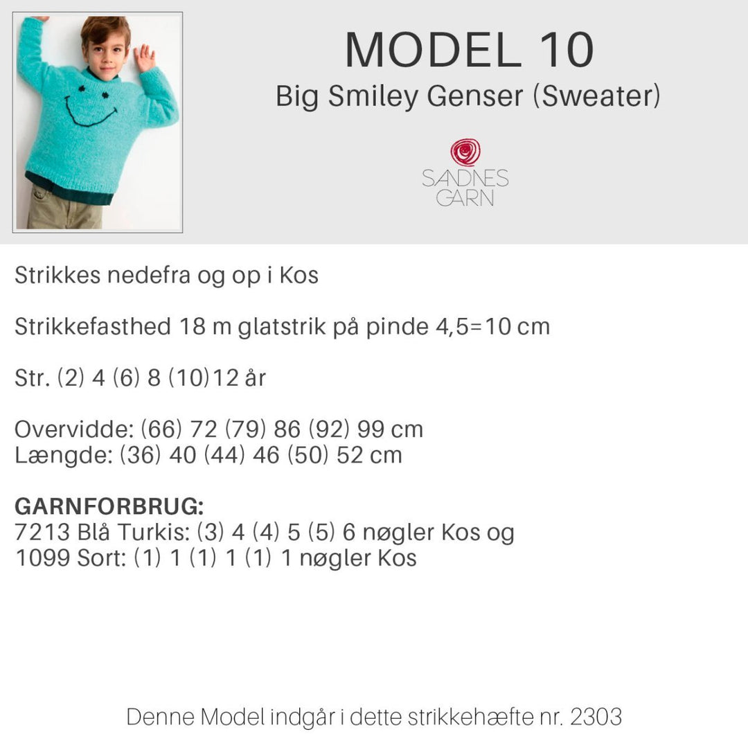 Strikkeopskrifter 2303 fra Sandnes Garn Blødt til børn HÆFTE 2303-10