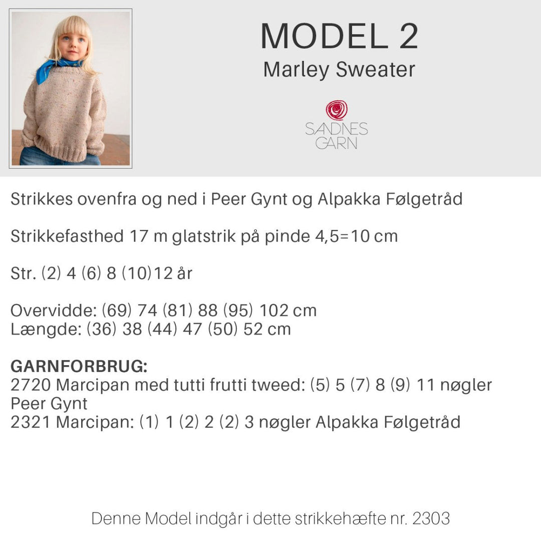 Strikkeopskrifter 2303 fra Sandnes Garn Blødt til børn HÆFTE 2303-2