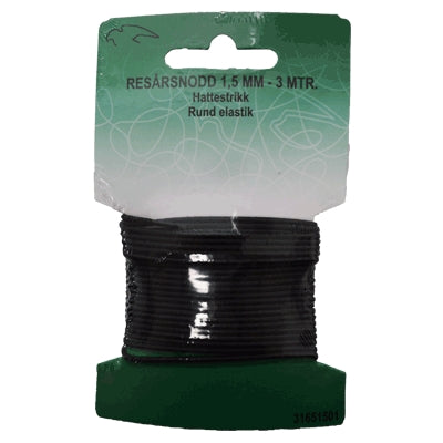 Rund elastik 1.5 mm sort
