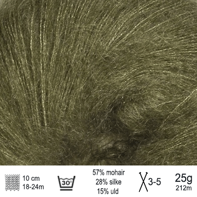 Tynd Silk Mohair garn fra Sandnes Garn olive
